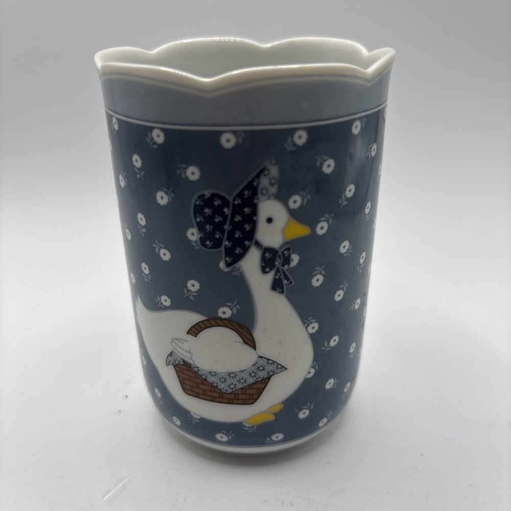 Vtg 1986 Gertrude Goose Ceramic Bathroom Tumbler Andre Richard Japan Cottagecore